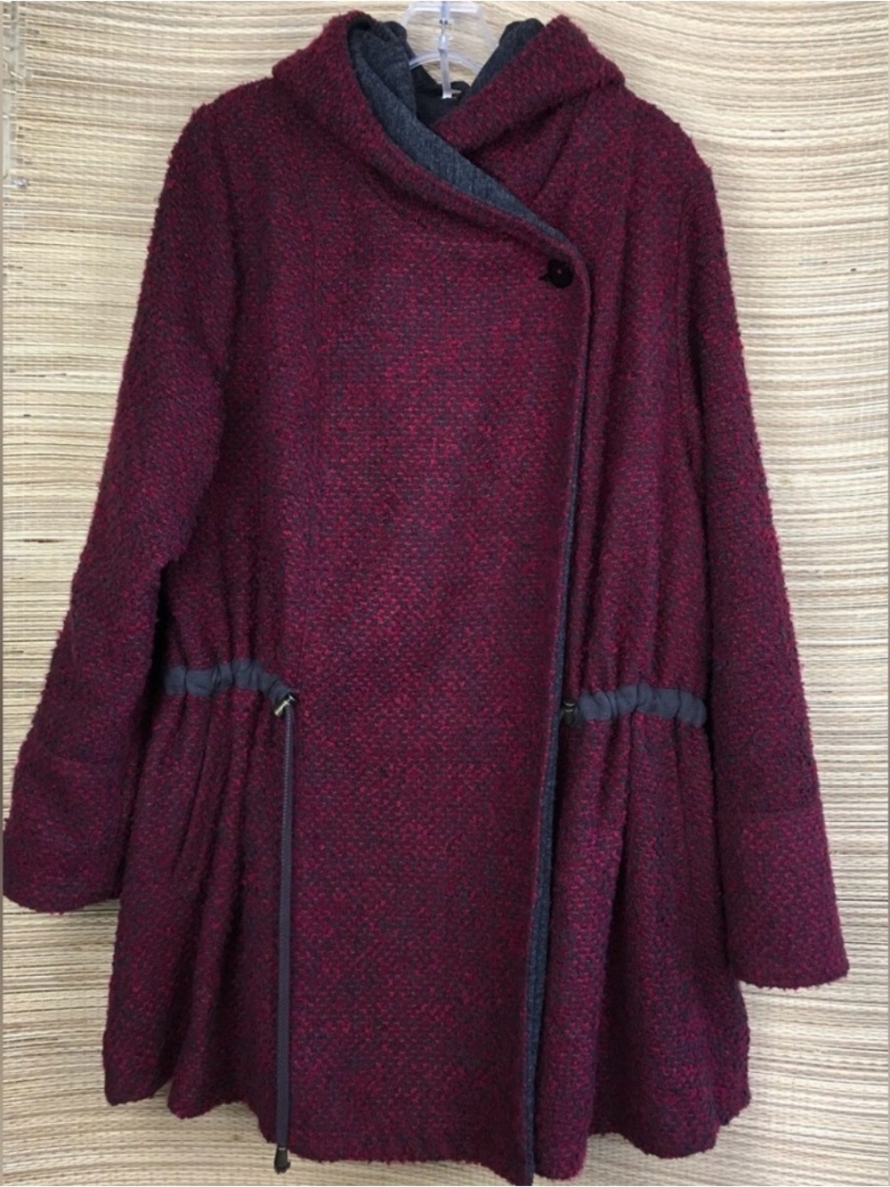 Free People "Satellite Image"
Tweed Wool Blend Hooded Jersey-Lined Coat Size S/P - Picture 6 of 14